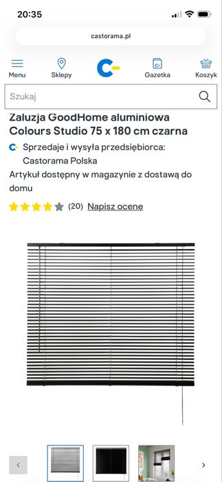 Żaluzja aluminiowa czarna castorama