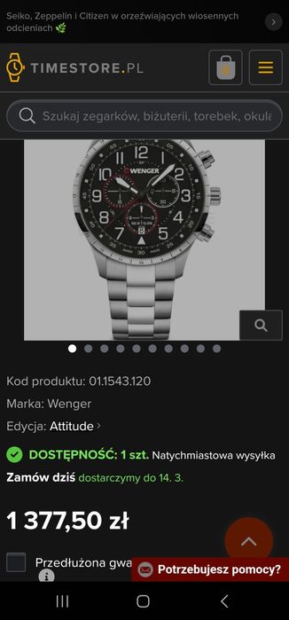 Zegarek Wenger Attitude Chronograph
