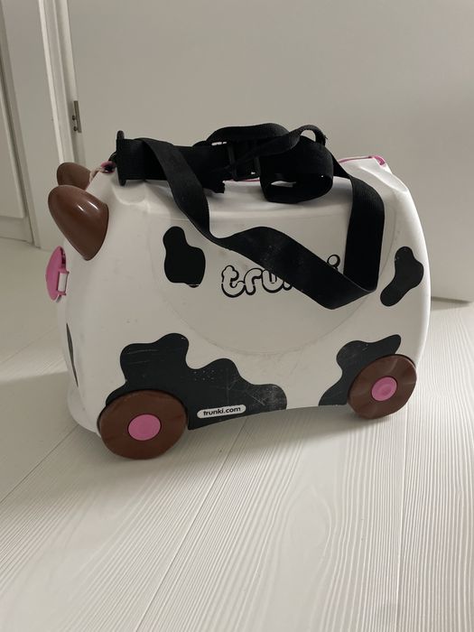Walizka podróżna dla dzieci na kółkach trunki krowa