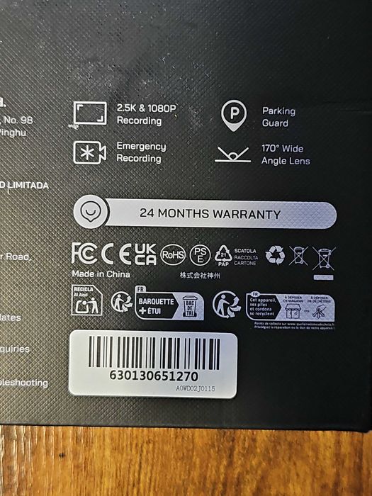 Kamera samochodowa WOLFANG przednia i tylna 2,5K, kamera samochodowa