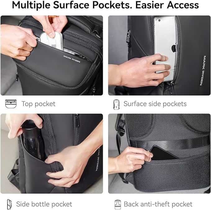 Mochila para portátil e viagem MARK RYDEN (com etiqueta)