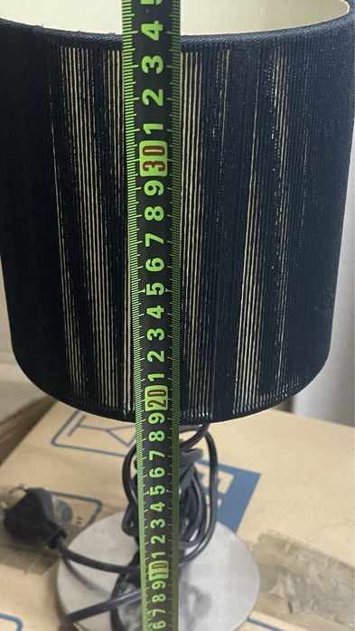 Candeeiro com pé em ferro e Bajur tecido