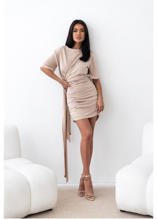 SEMPRE - sukienka Sofi, beż, latte - NOWA - klasa - one size