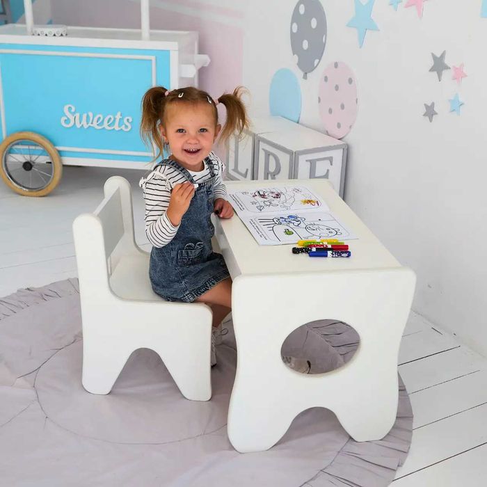 Комплект дитячих меблів столик та стільчик 70×45×51 стіл та стілець