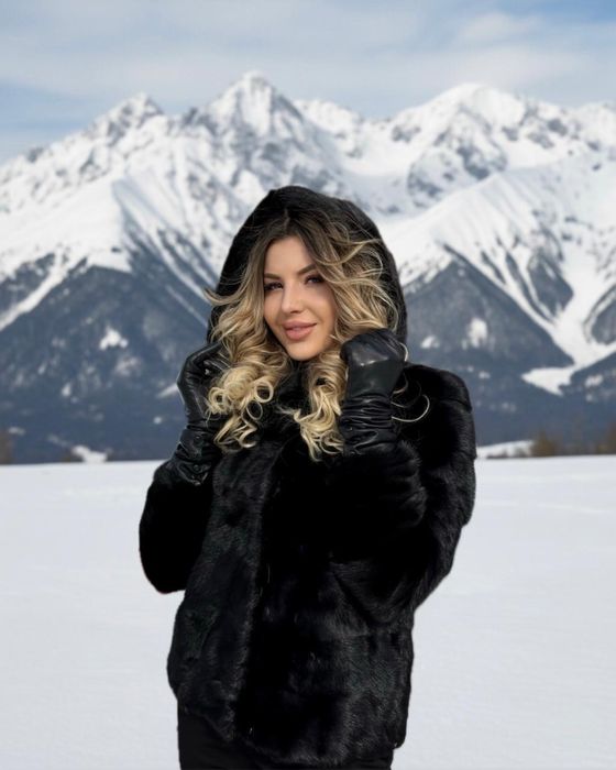 Шуба black lama бренд Alpan