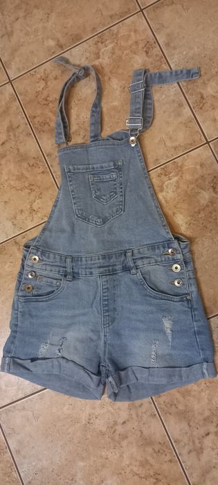 Spodenki ogrodniczki jeansowe S