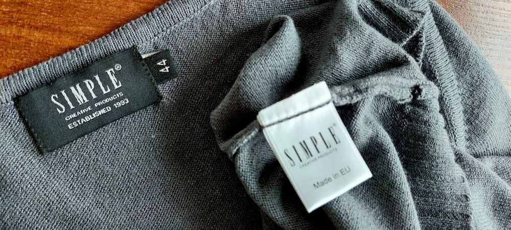 Simple r.44 szara koszulka na ramiączkach wiskoza+wełna+kaszmir