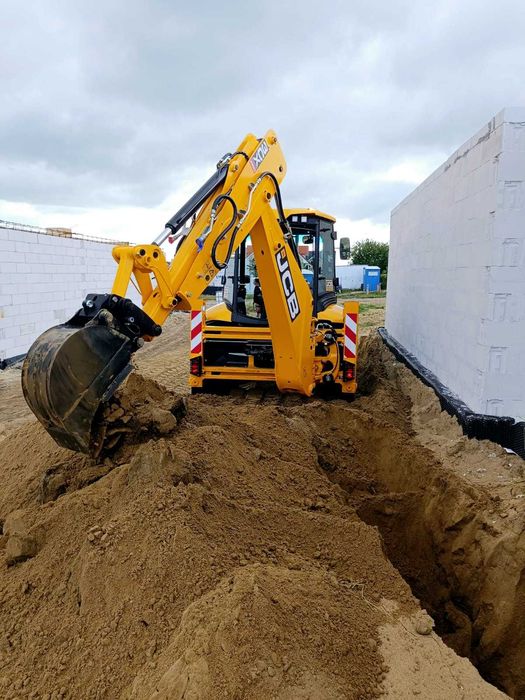 Wynajem koparko-ładowarki JCB 3CX koparka ładowarka wykopy załadunek