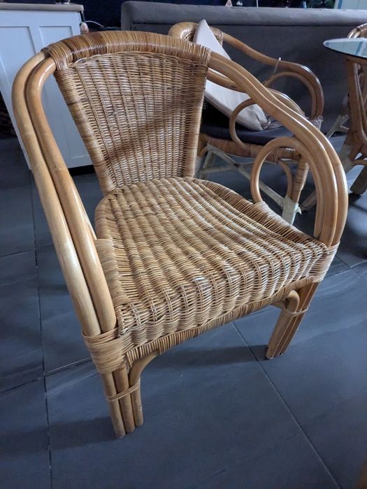 Conjunto mesa e cadeiras bambu