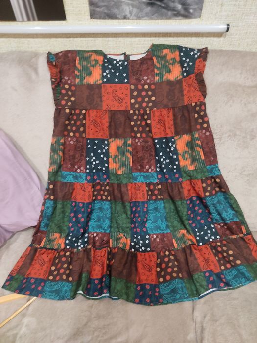 Сукня картата в стилі бохо, хіппі