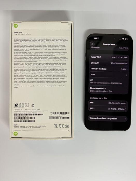 iPhone 15 Pro 128 GB - super stan!!!