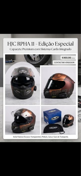 Capacete Hjc RPHA 11 + Cardo Spirit tam L
