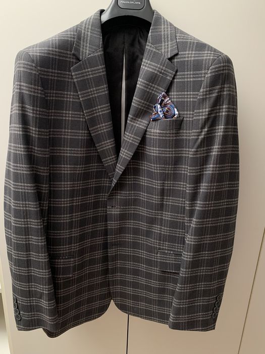 Garnitur ślubny w kratę pako lorente + koszula