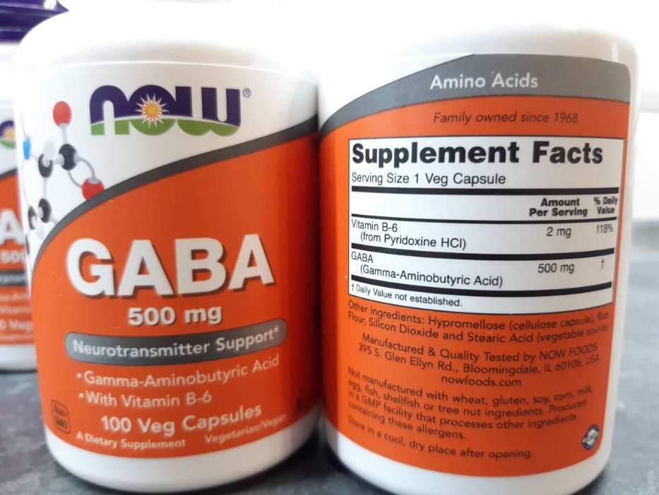 Now Foods, GABA (100 капс.), гамма-аминомасляная кислота