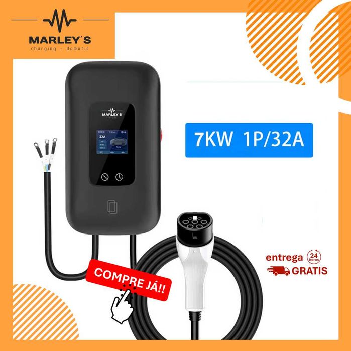 Wallbox Carregador Parede - 7 kw - 32 A - C/ WI-FI e Cartão RFID