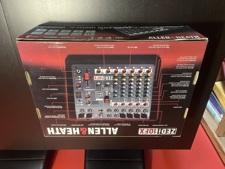 Mesa de mistura mixer + interface audio Allen Heath Zedi 10 FX