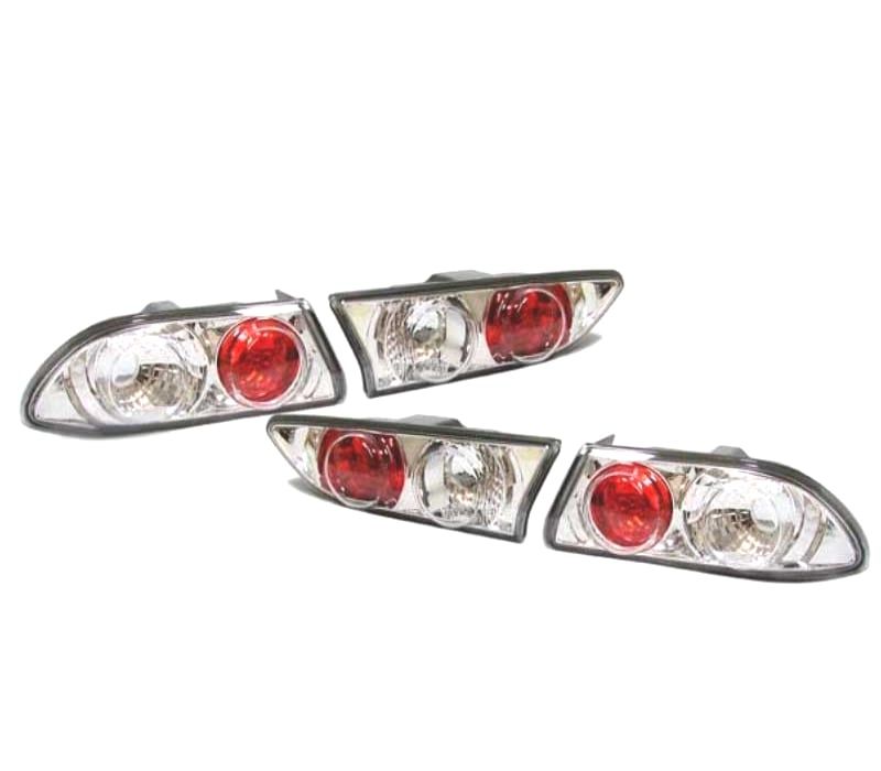 FAROLINS TRASEIROS ALFA ROMEO 156 97-03 FUNDO CROMADO