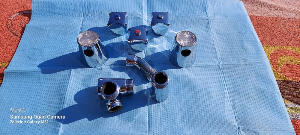 Zestaw metalowy,niklowany do wody PRL