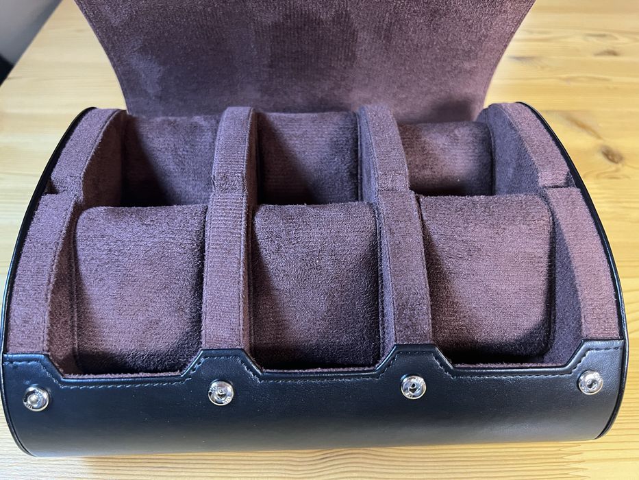 Etui na 6 zegarków Podróżne Skóra PU Czarny