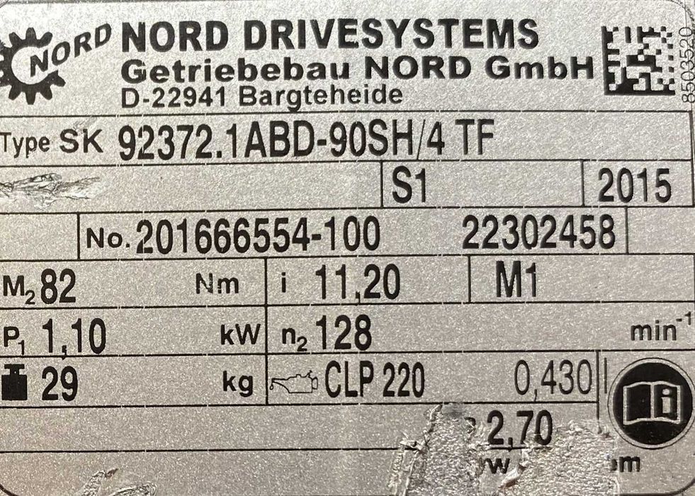motoreduktor / przekładnia 1,1kW 128obr. 3fazowy NORD