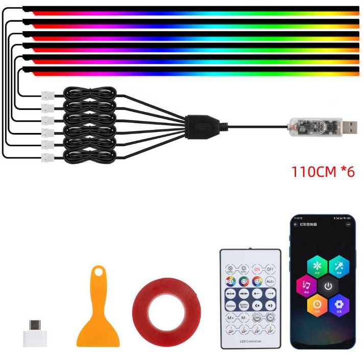 ILUMINAÇÃO LED INTERIOR c/APP (BMW,AUDI,VW,MERCEDES,SEAT) ETC