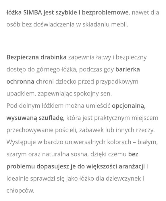 Łóżko piętrowe 80x190