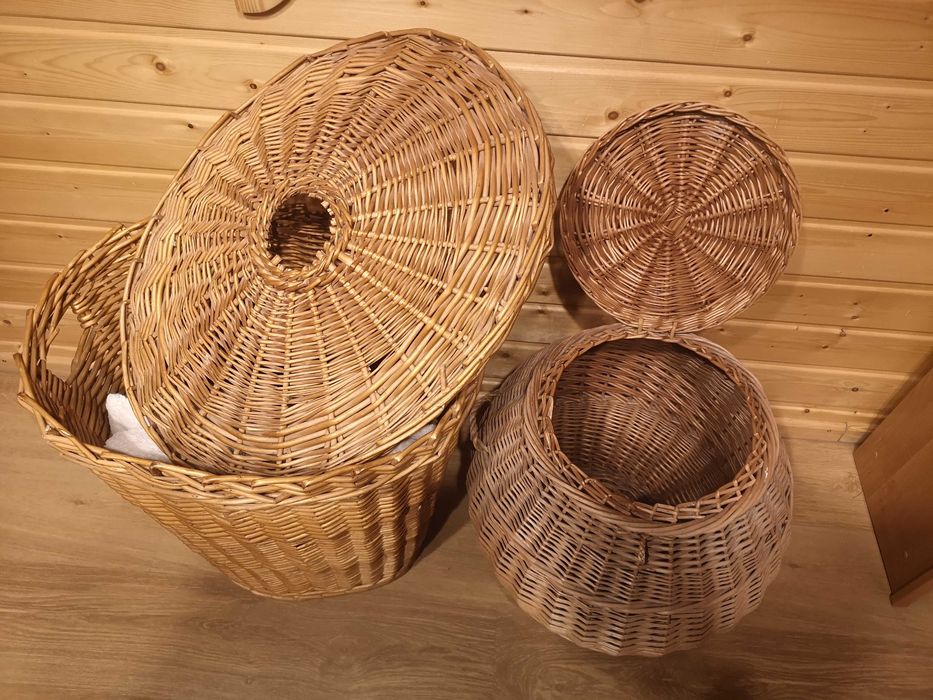 Kosz wiklinowy duży na pranie