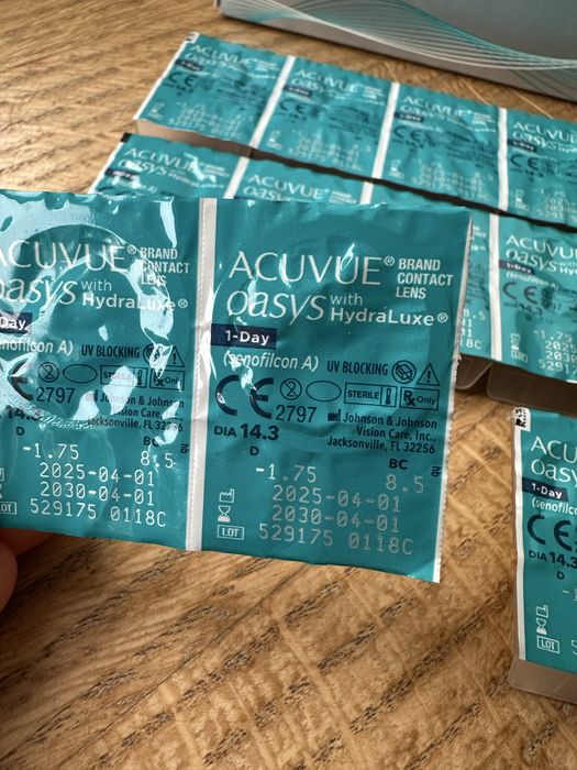 Jednodniowe Soczewki Kontaktowe Acuvue Oasys 1-Day, -1.75