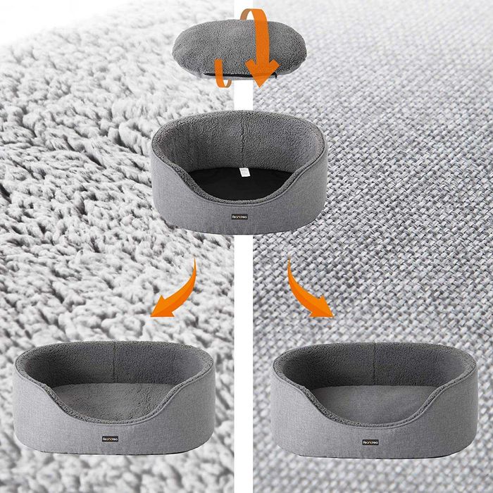 Legowisko dla psa Feandrea szare z poduszką