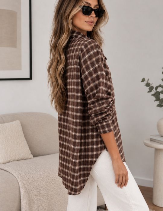 Koszula flanelowa w kratę Azara S M L Xl