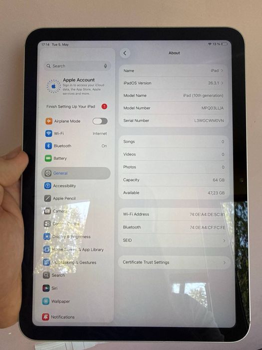 Apple Ipad 10 Gen 2022 64 GB Wi-Fi