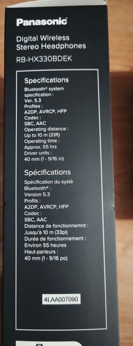 Słuchawki bezprzewodowe marki Panasonic