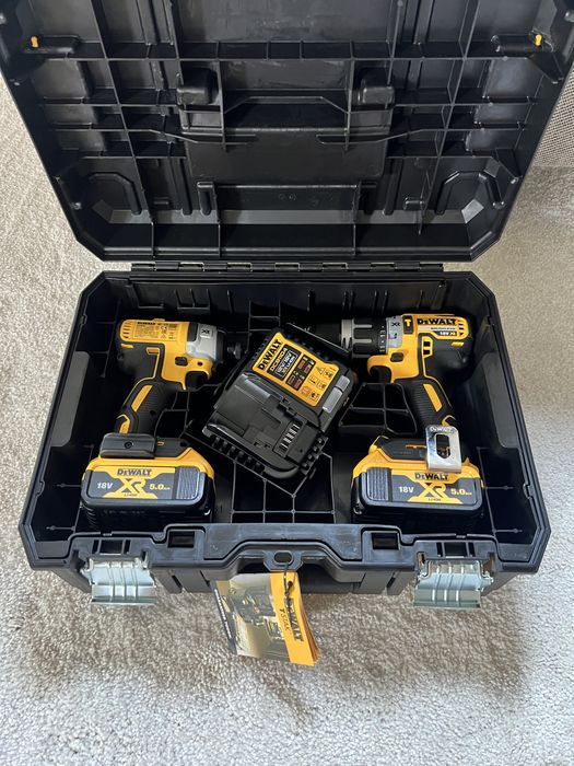 DeWalt 18V набір шуруповерт + гайковерт 2 акумулятори 5 Ah, гарантія 3 роки!