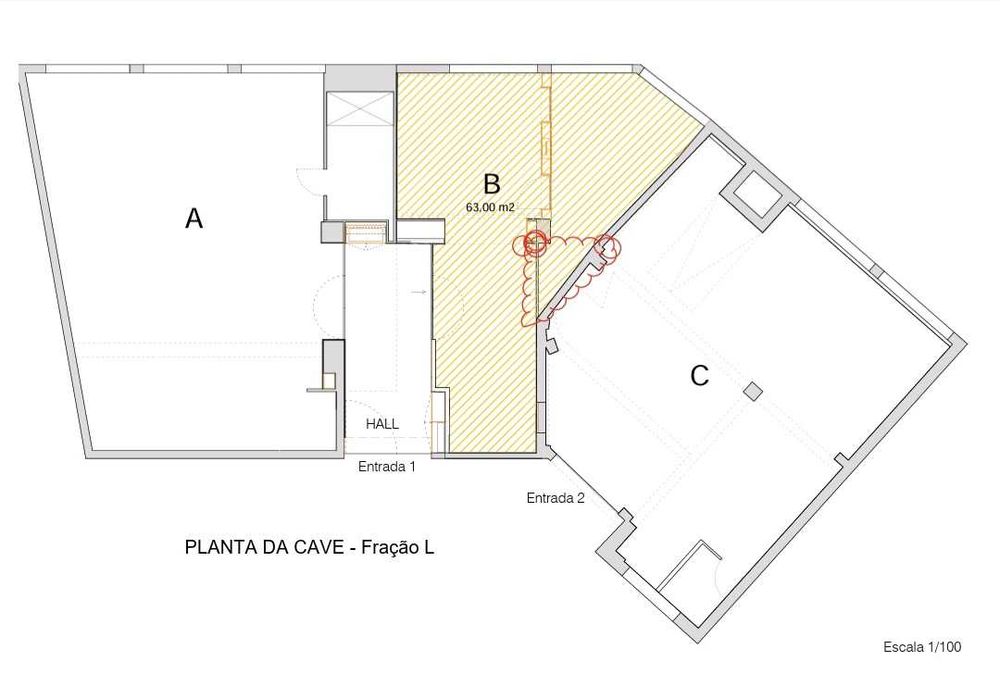 Escritório/Armazém 63m2 na zona da Foz - Próximo da Praça do Império