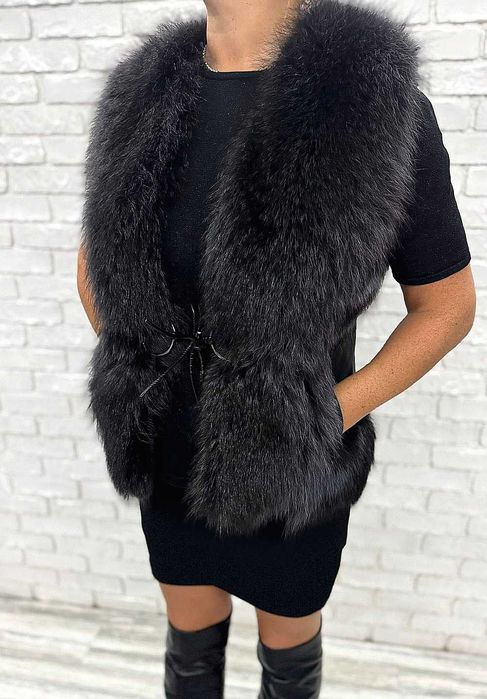 Жилетка шкiряна, хутряна