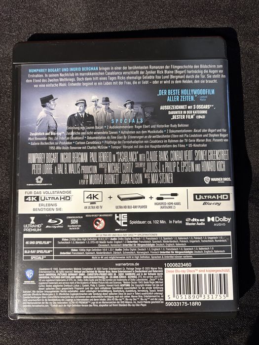 Casablanca Blu ray 4k
