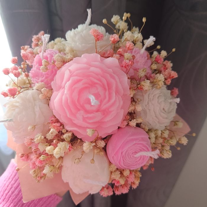 Flowerbox z świec sojowych i gipsówki