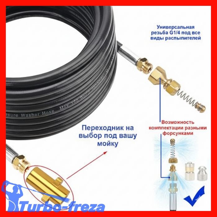 Шланг для прочищення каналізації, труб на мийку KARCHER K2 K3 K4 K5 K7