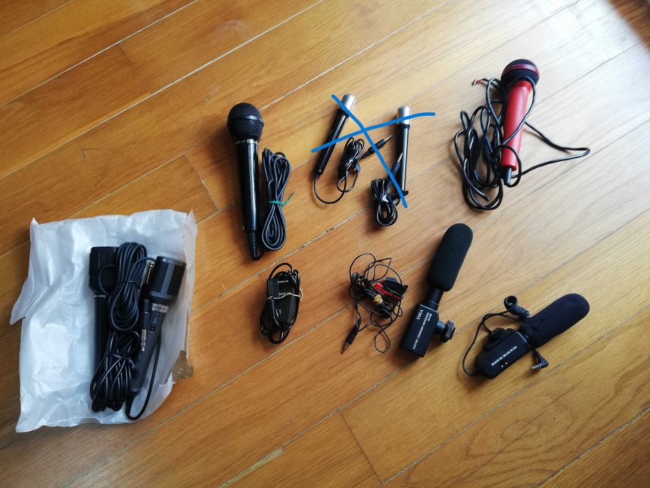 Microfones de várias marcas, 6 monos e 2 estéreos (desde 10€)