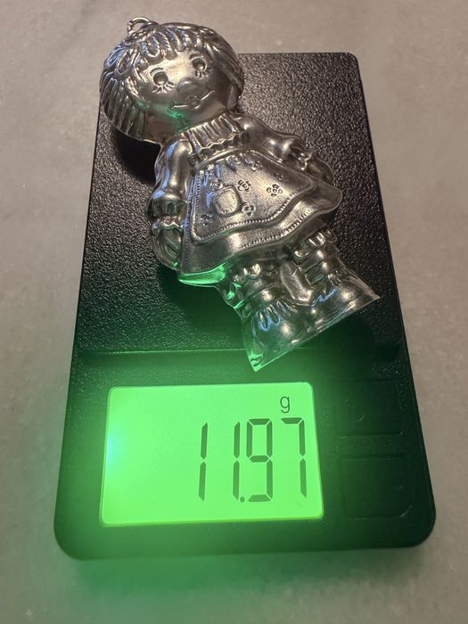 Pêndulo para fio em prata-boneca-11,97 gr.