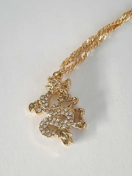 Przepiękny Złoty Łańcuch z Wisiorkiem 42/47m