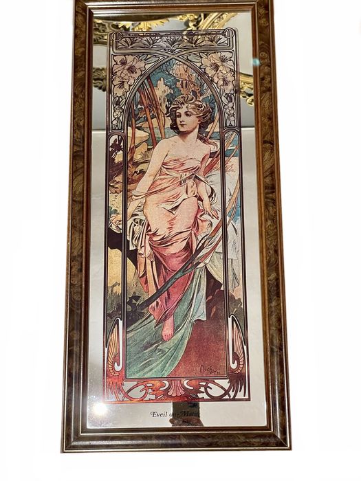 Quadro espelho "Eveil du matin" por Alphonse Mucha - 1970