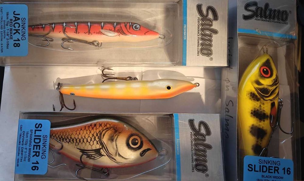 Slidery Salmo 16 - 2 szt + 2 salmo Jack tonące
