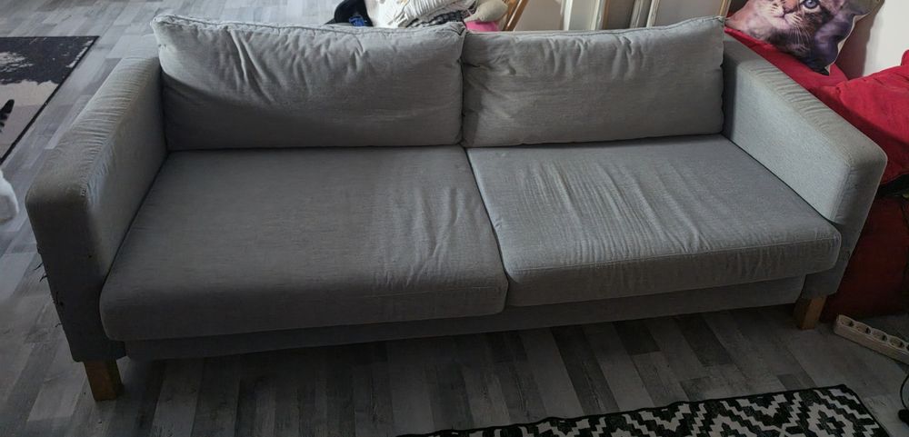 Sofa 3 lugares cinza claro