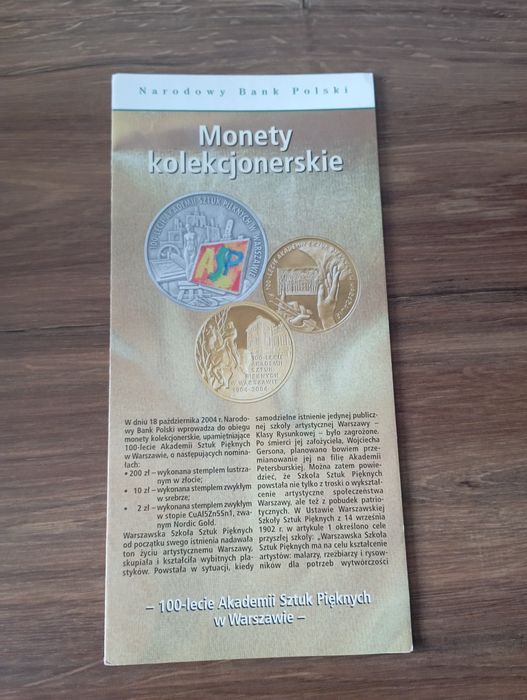 Folder emisyjny 100 lecie Akademii Sztuk Pięknych w Warszawie