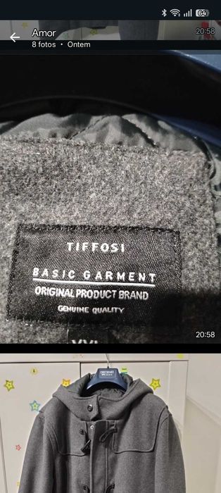 Casaco cinza como novo marca Tiffosi