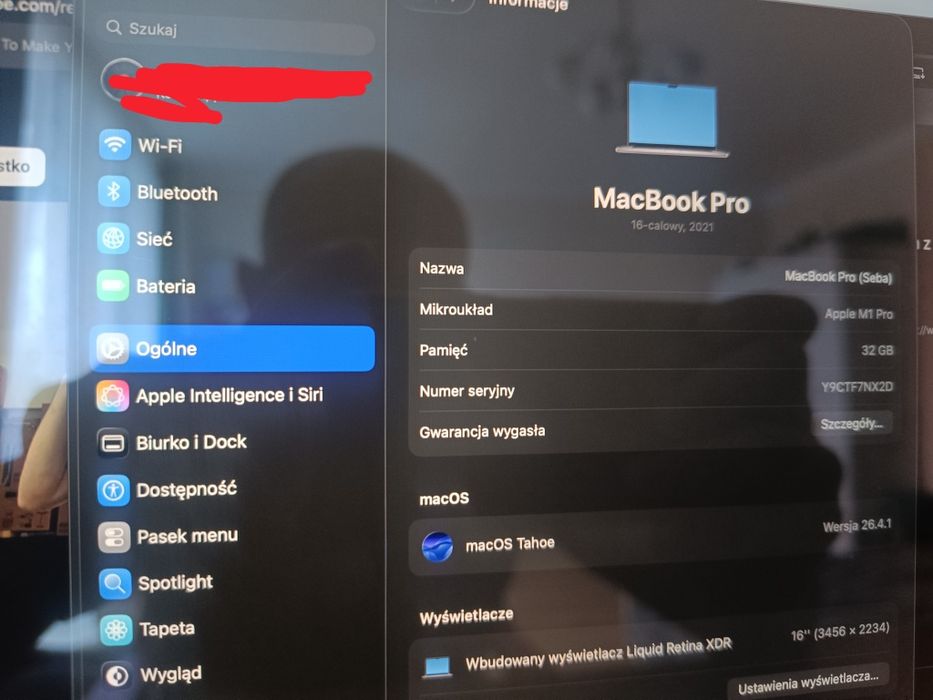 Macbook Pro M1 Pro 32 GB RAM 512 GB SSD
