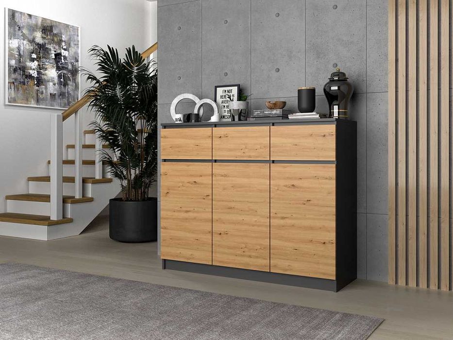 Komoda Szafka 3D3S 120CM 3 Drzwi 3 Szuflady Do Salonu RÓŻNE KOLORY