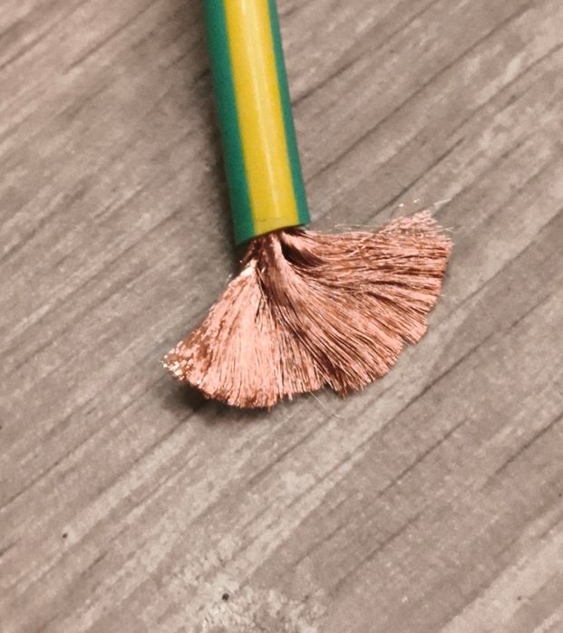 Przewód linka 8 AWG (8,37 mm²) żółto-zielony, odpowiednik 10mm230 m — miedź, USA, nowy!  gratisy!