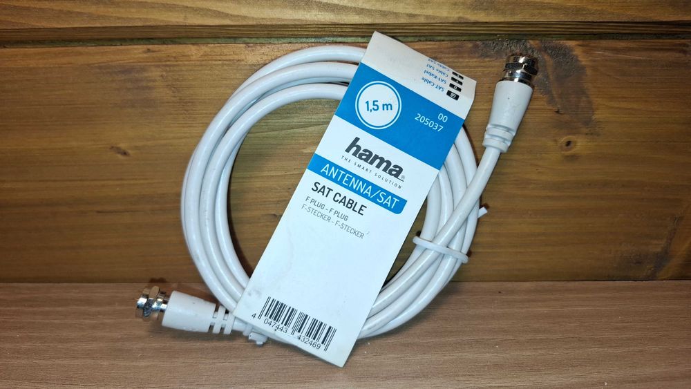 Kabel Antenowy - HAMA - Kabel Koncentryczny - DVB-T2 - 1,5 metra